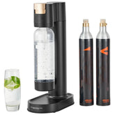 Sparkling Water Maker, Soda Maker Machine for Home Carbonating, Seltzer Water Starter Kit with BPA-free 1L PET Bottle, 2 CO2 Cylinders, Compatible with Mainstream Screw-in 60L CO2 Cylinder